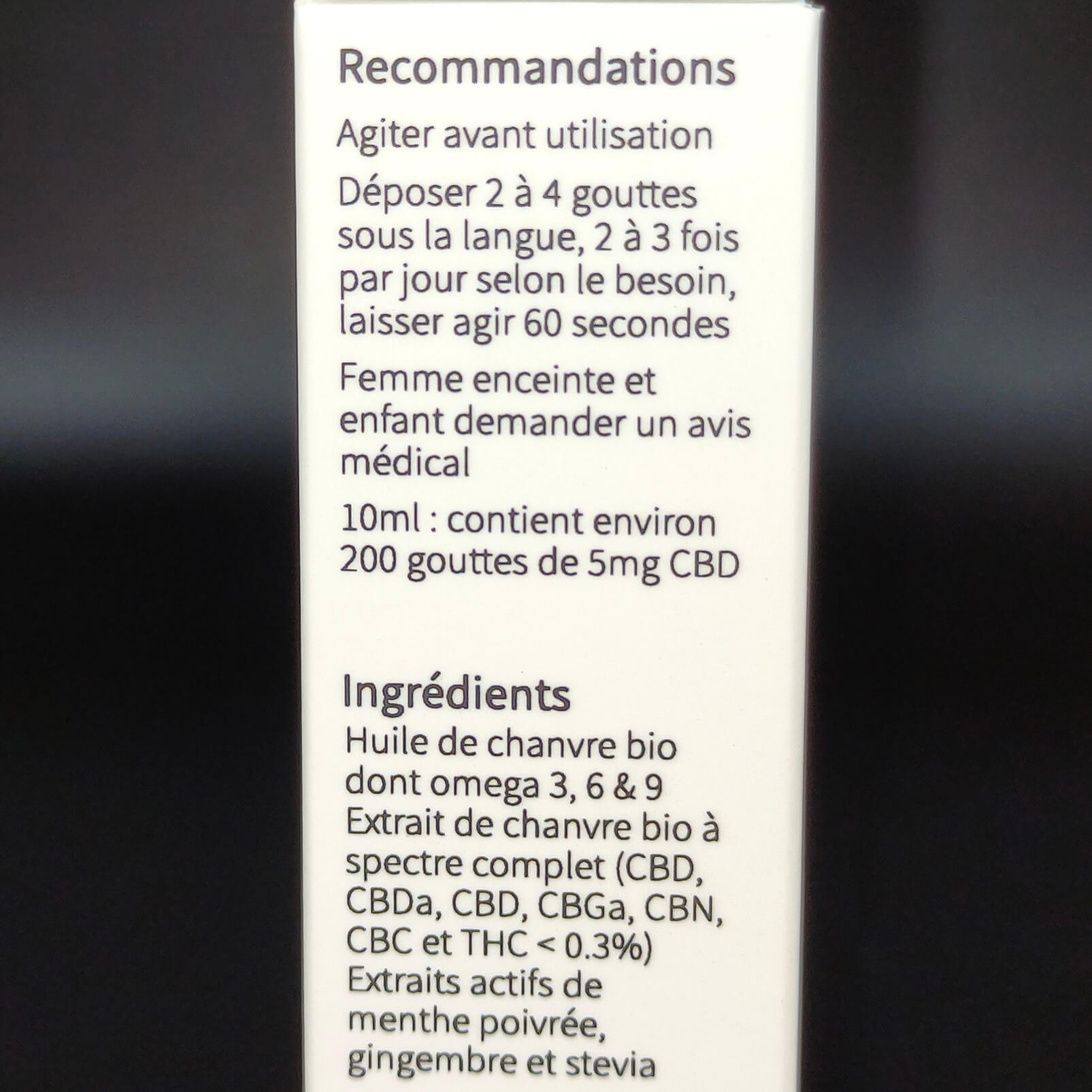 Huile CBD 10% Bio Energise Menthe