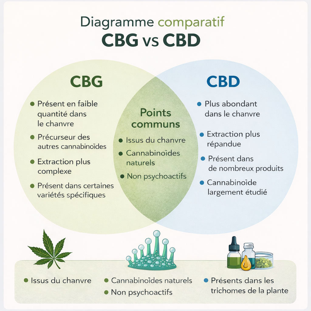CBG vs CBD : comprendre les différences pour choisir en confiance