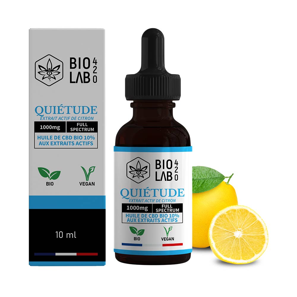 Huile CBD 10% Bio Quiétude Citron